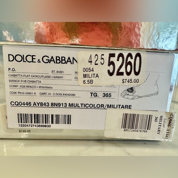 Dolce & Gabbana Embellished Camo Print Slide Sandals - Picture 7 of 7